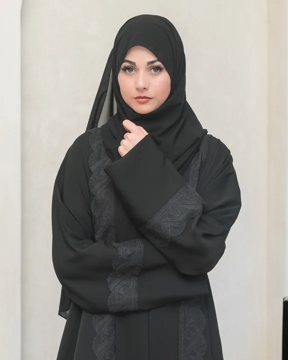 BEDOON ESSM RIBBON LACE ABAYA RLC01