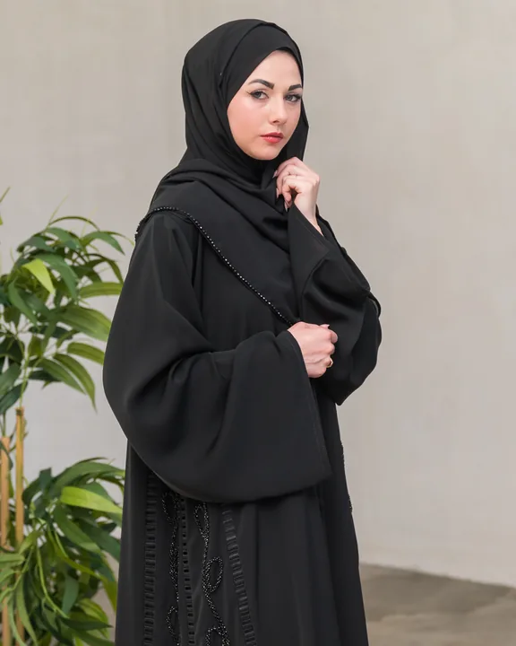 BEDOON ESSM Beaded Swirl Cloche Abaya BSWRL01